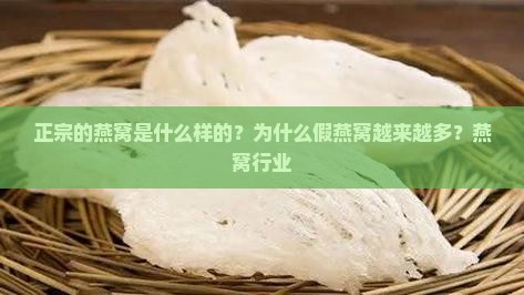 正宗的燕窝是什么样的？为什么假燕窝越来越多？燕窝行业
