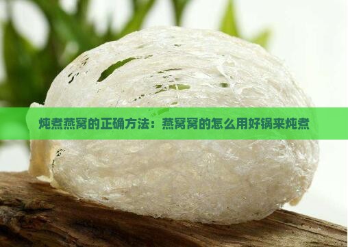 炖煮燕窝的正确方法：燕窝窝的怎么用好锅来炖煮