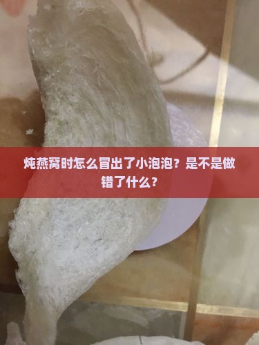炖燕窝时怎么冒出了小泡泡？是不是做错了什么？