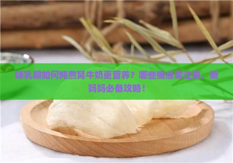 哺乳期如何炖燕窝牛奶更营养？哪些痛点需注意，新妈妈必备攻略！