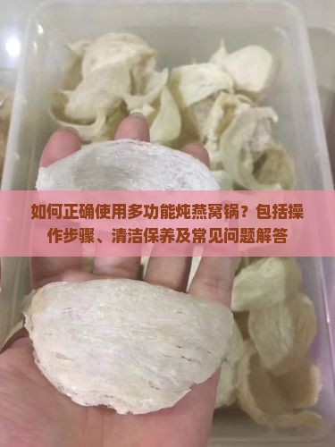 如何正确使用多功能炖燕窝锅？包括操作步骤、清洁保养及常见问题解答