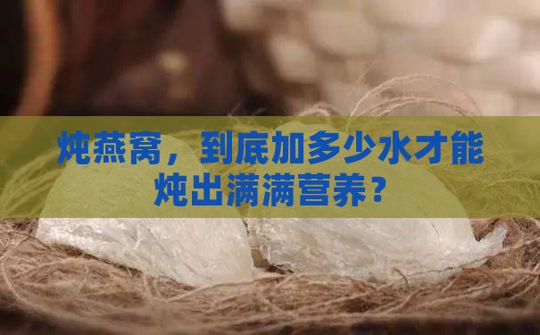 炖燕窝，到底加多少水才能炖出满满营养？