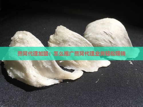 燕窝代理加盟：怎么推广燕窝代理业务轻松赚钱