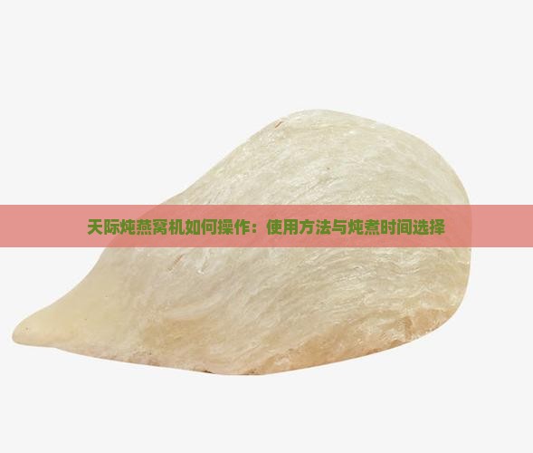 天际炖燕窝机如何操作：使用方法与炖煮时间选择