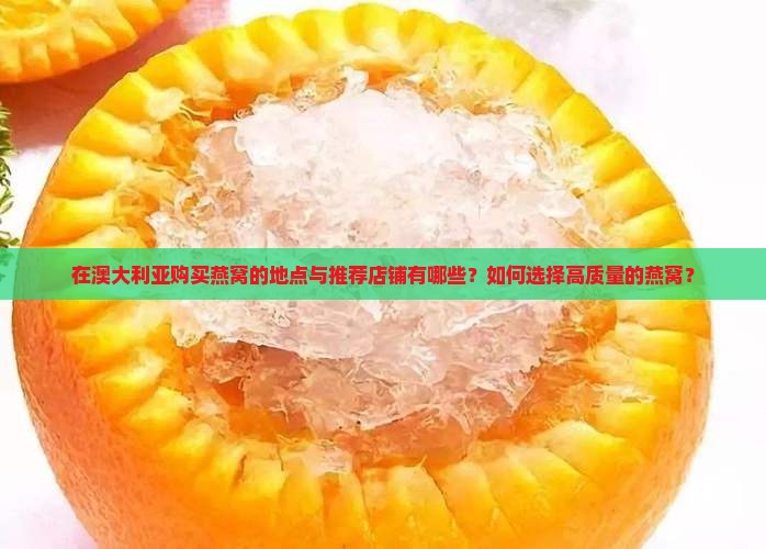 在澳大利亚购买燕窝的地点与推荐店铺有哪些？如何选择高质量的燕窝？