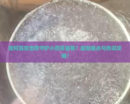 如何高效击败守护小燕窝饕餮？最新痛点与热词攻略！