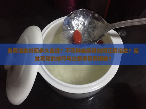 燕窝泡发时间多久合适？不同种类燕窝如何正确泡发？泡发燕窝的技巧与注意事项有哪些？