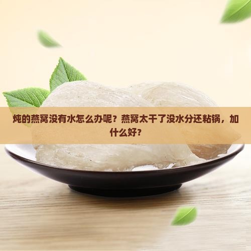 炖的燕窝没有水怎么办呢？燕窝太干了没水分还粘锅，加什么好？