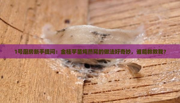 1号厨房新手提问：金桂芋苗炖燕窝的做法好奇妙，谁能教教我？
