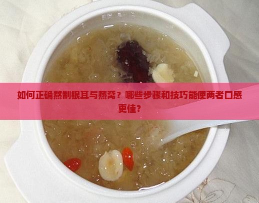 如何正确熬制银耳与燕窝？哪些步骤和技巧能使两者口感更佳？