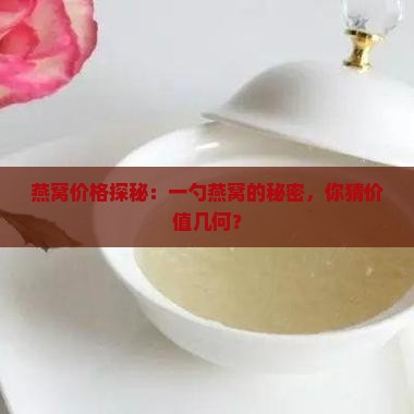 燕窝价格探秘：一勺燕窝的秘密，你猜价值几何？
