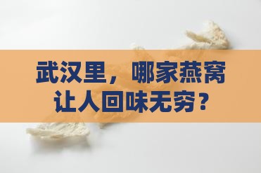 武汉里，哪家燕窝让人回味无穷？