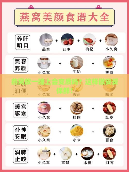 燕窝放一晚上会变质吗？这样做妥妥保鲜！