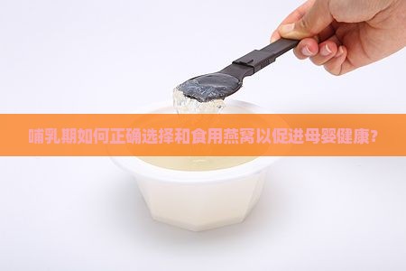 哺乳期如何正确选择和食用燕窝以促进母婴健康？