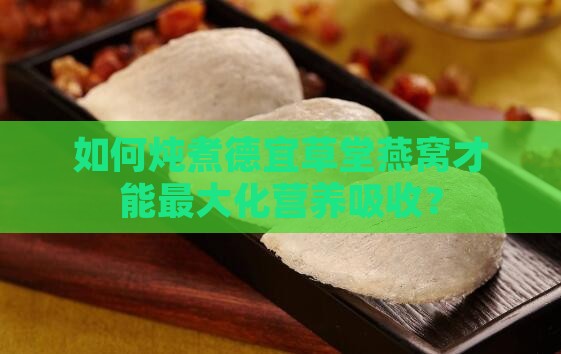 如何炖煮德宜草堂燕窝才能最大化营养吸收？