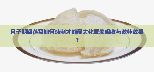月子期间燕窝如何炖制才能最大化营养吸收与滋补效果？