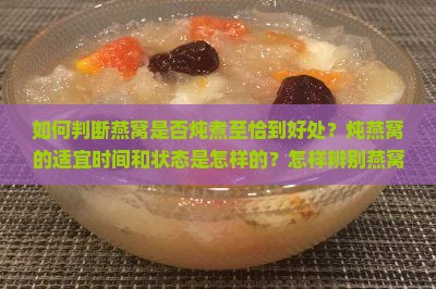 如何判断燕窝是否炖煮至恰到好处？炖燕窝的适宜时间和状态是怎样的？怎样辨别燕窝熟透与未熟透的迹象？