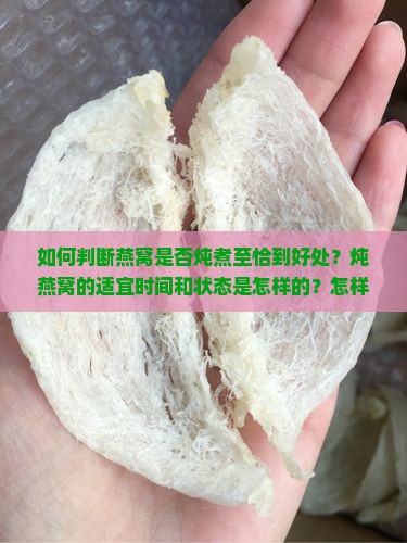如何判断燕窝是否炖煮至恰到好处？炖燕窝的适宜时间和状态是怎样的？怎样辨别燕窝熟透与未熟透的迹象？