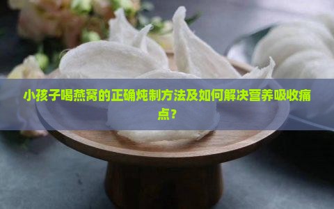 小孩子喝燕窝的正确炖制方法及如何解决营养吸收痛点？