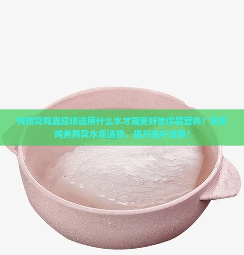 炖燕窝炖盅应该选用什么水才能更好地保留营养？探索炖煮燕窝水质选择，提升滋补效果！