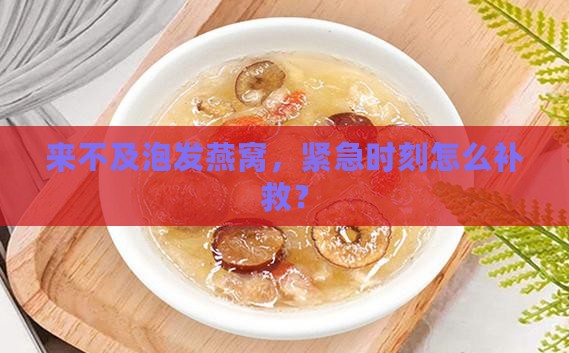 来不及泡发燕窝，紧急时刻怎么补救？
