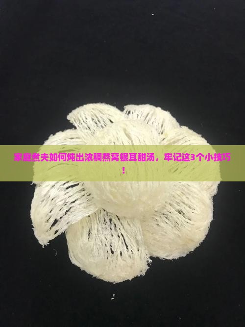 家庭煮夫如何炖出浓稠燕窝银耳甜汤，牢记这3个小技巧！