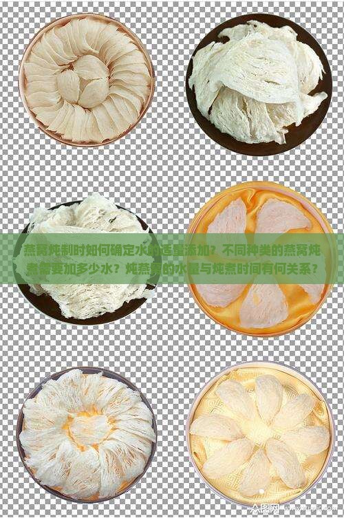 燕窝炖制时如何确定水的适量添加？不同种类的燕窝炖煮需要加多少水？炖燕窝的水量与炖煮时间有何关系？