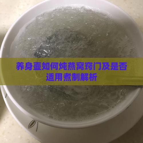 养身壶如何炖燕窝窍门及是否适用煮制解析