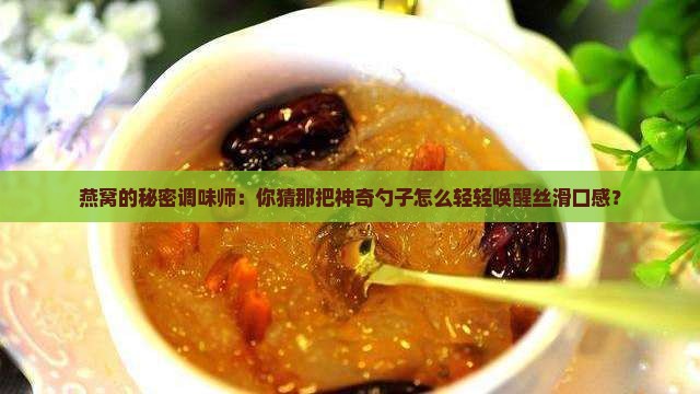 燕窝的秘密调味师：你猜那把神奇勺子怎么轻轻唤醒丝滑口感？