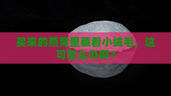 买来的燕窝里藏着小绒毛，这可怎么办啊？