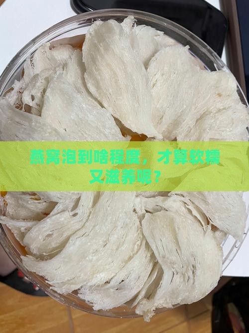 燕窝泡到啥程度，才算软糯又滋养呢？