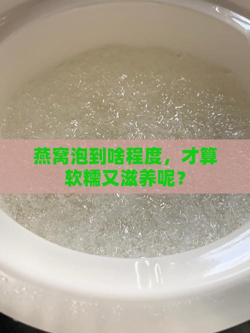 燕窝泡到啥程度，才算软糯又滋养呢？