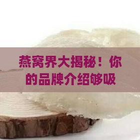 燕窝如何做品牌介绍好看