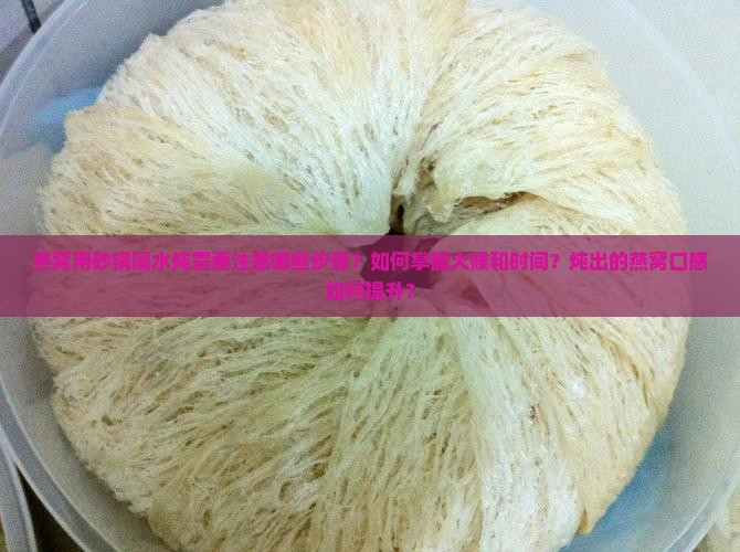 燕窝怎么用砂锅隔水炖