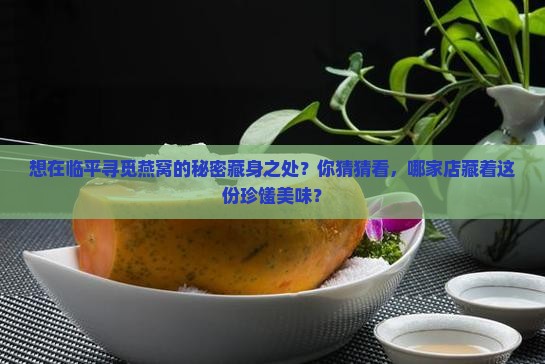 想在临平寻觅燕窝的秘密藏身之处？你猜猜看，哪家店藏着这份珍馐美味？