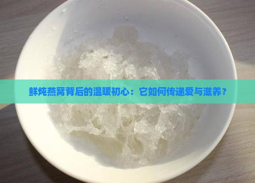 鲜炖燕窝背后的温暖初心：它如何传递爱与滋养？
