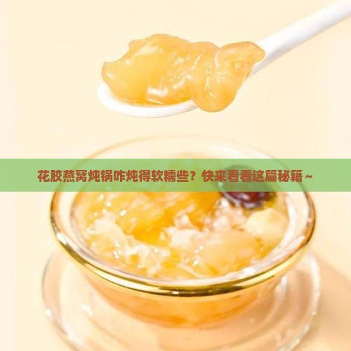 花胶燕窝炖锅怎么炖的烂