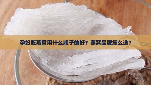 孕妇燕窝用什么牌子好