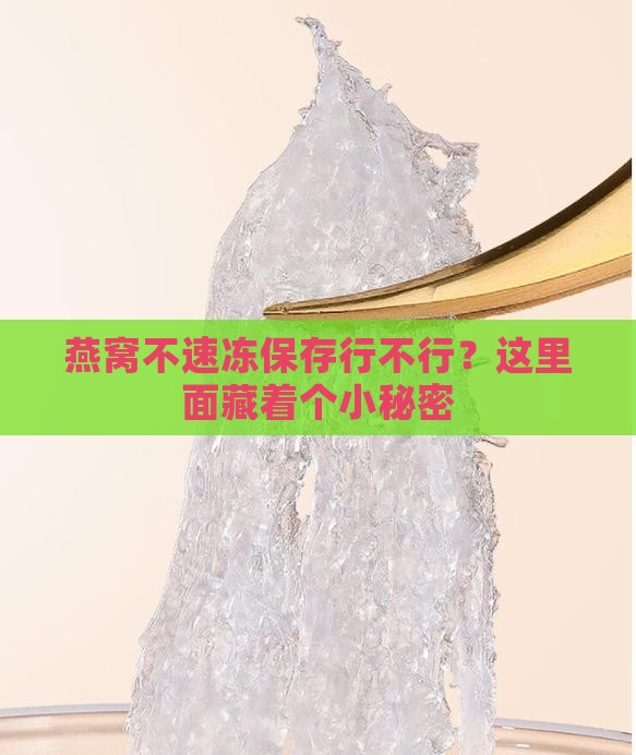 燕窝为什么要速冻保存呢