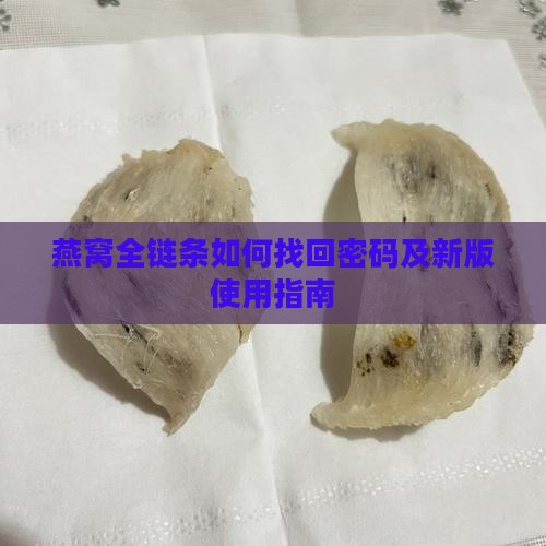 燕窝全链条如何找回密码