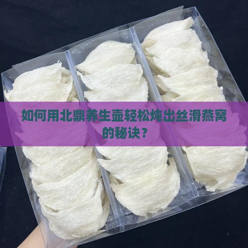 北鼎养生壶怎么煮燕窝
