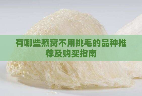 有哪些燕窝不用挑毛的