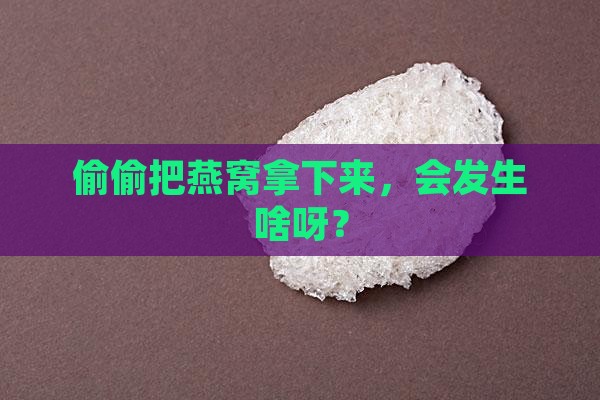 把燕窝偷下来会怎么样吗