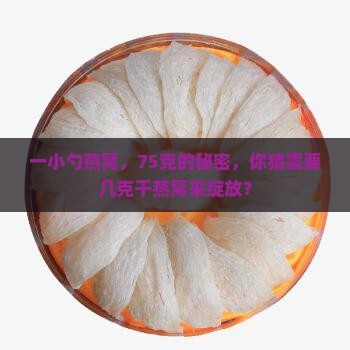 75g燕窝放多少干燕窝
