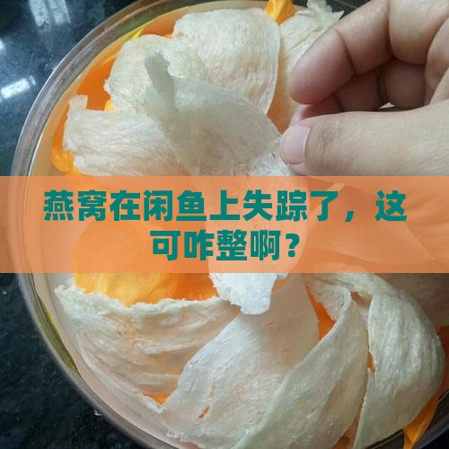 闲鱼没有燕窝怎么办啊