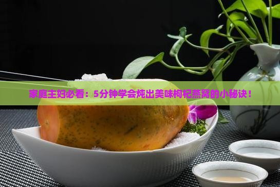 如何炖枸杞燕窝好呢窍门