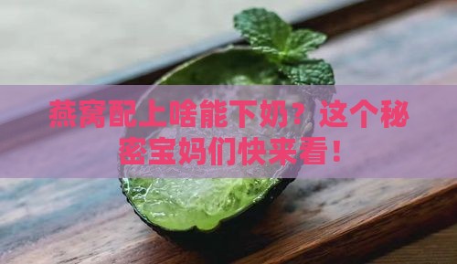 燕窝搭配什么是发奶的 燕窝搭配什么是发奶的