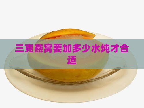 三克燕窝要加多少水炖