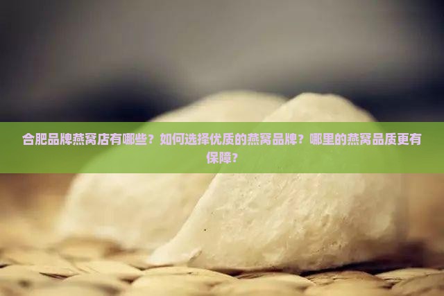 合肥品牌燕窝店有哪些