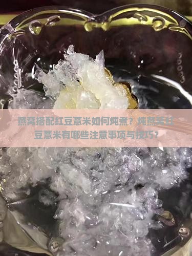燕窝加红豆加薏米怎么炖